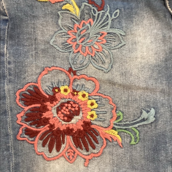 PLEASE small slim fit mid rise embroidered & distressed jeans raw hems Italy NWT - Picture 5 of 15